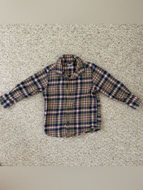 OshKosh B'gosh Olive, Navy & Red Plaid Button-Down Shirt